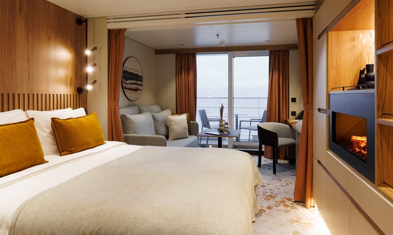Upgrade to a luxurious Balcony stateroom aboard SH Minerva.