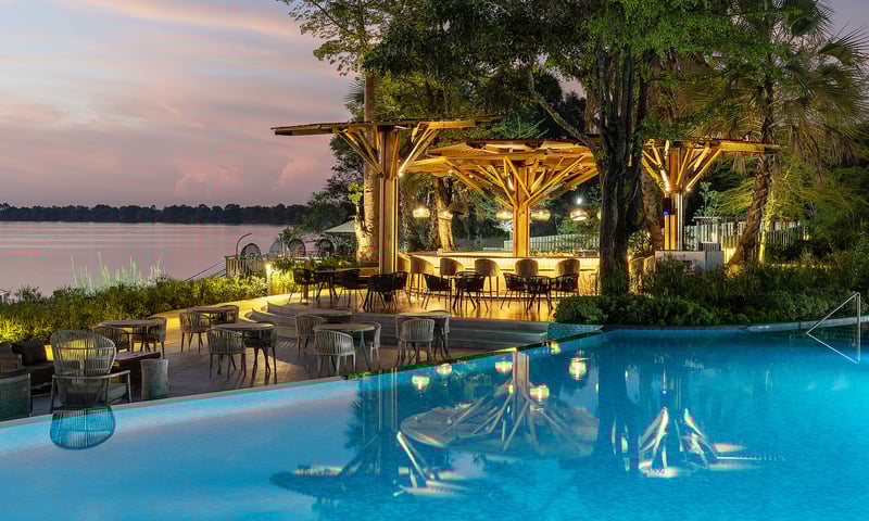 Take a dip in the pool while staying at the Radisson Blu Mosi-Oa-Tunya, Itinerary 2.