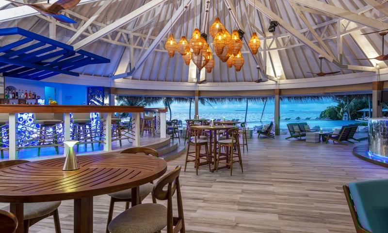 Hubba Hubba Bar at  Ifuru Island Resort, Maldives.