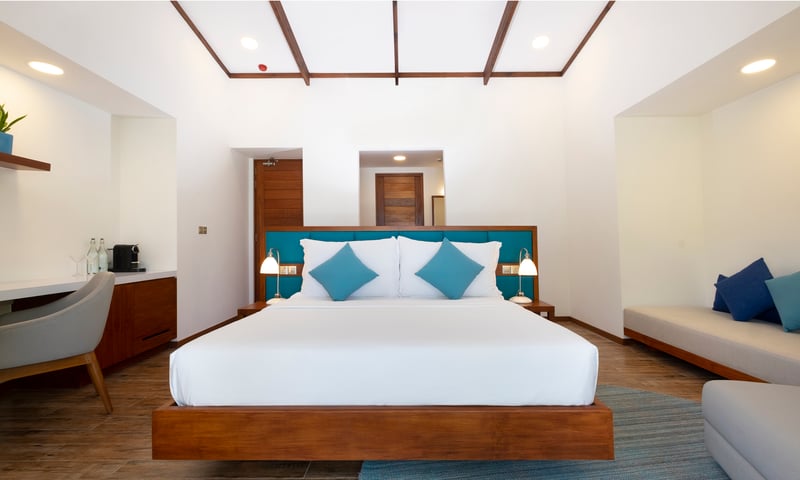 Upgrade to a Sunset Beach Villa at Ifuru Island Resort, Maldives.