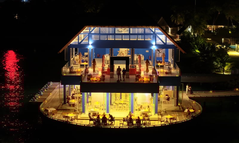 The Waterfront Restaurant & Bar at Ifuru Island Resort, Maldives.