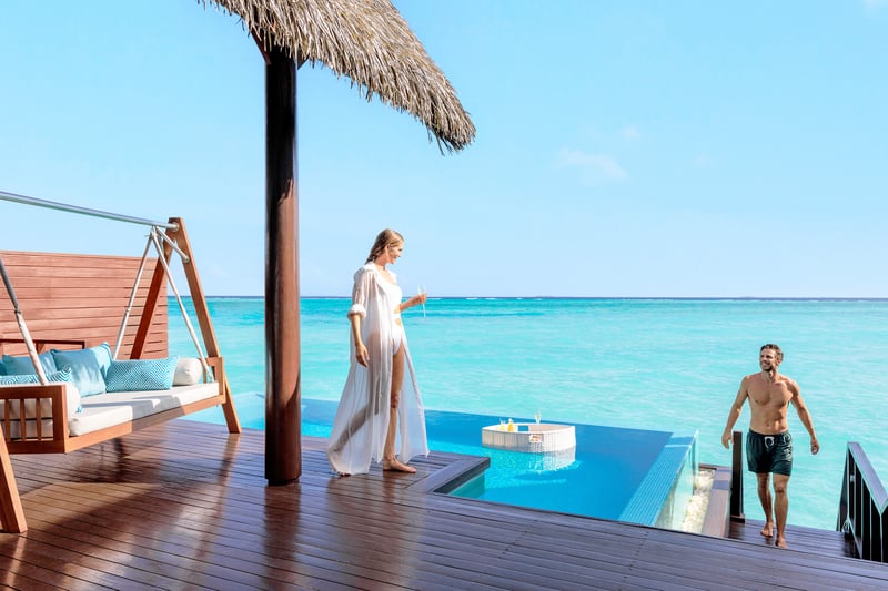 Elevate your Maldives escape in the Overwater Ocean Suite with Infinity Pool.