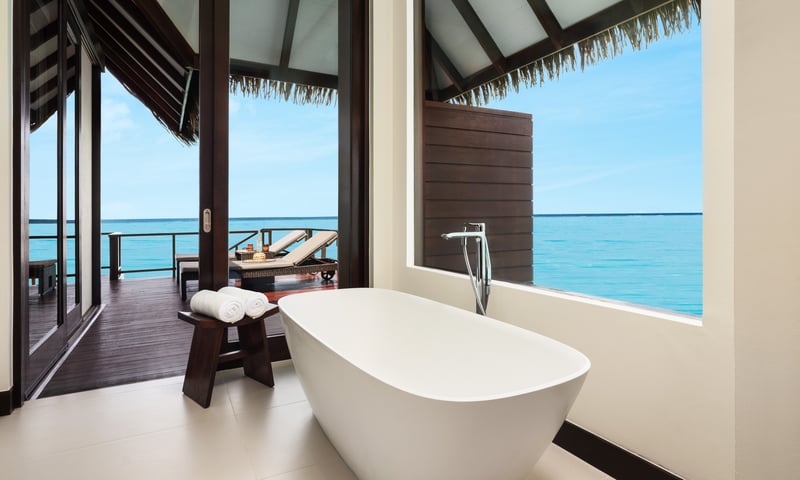 Upgrade to an Ocean Villa, featuring a spacious en-suite bathroom.
