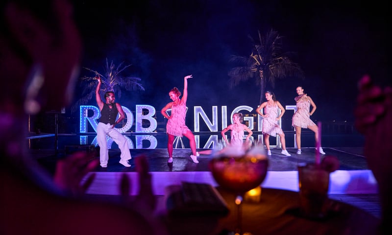 Check out the entertainment options at the Robinson Noonu Resort.