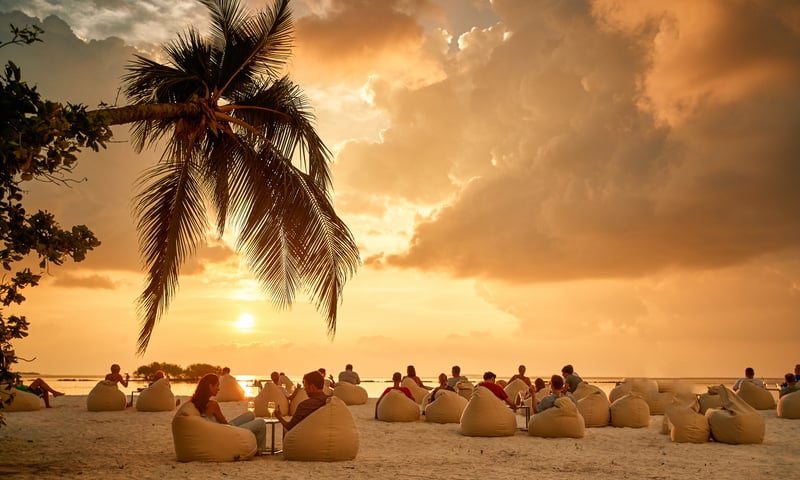 Catch a stunning Maldivian sunset.