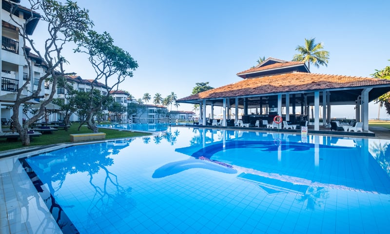Club Hotel Dolphin in Kammala, Sri Lanka, is a vibrant resort.