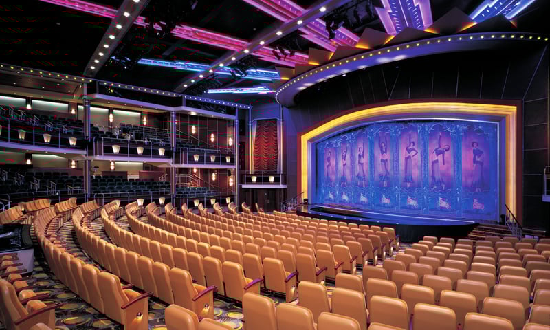 Catch a show at the theatre onboard the Royal Caribbean ship.