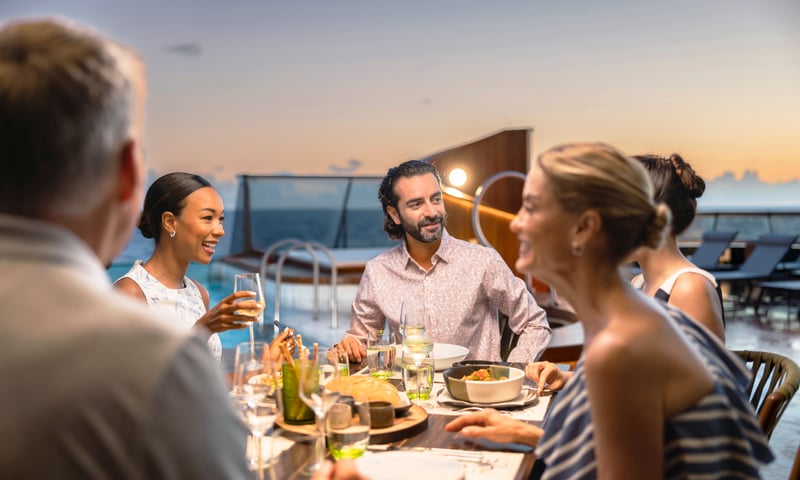 Dine at The Colonnade aboard Seabourn Quest.