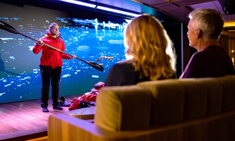 Join informative sessions held by expedition teams aboard the Seabourn ship.