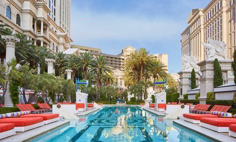 Lay by the Venus European Pool at Caesars Palace.