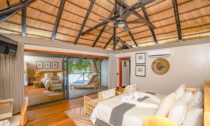 Comfortable bungalow accommodation at Kaza Safari Lodge in Namibia (select departure dates).