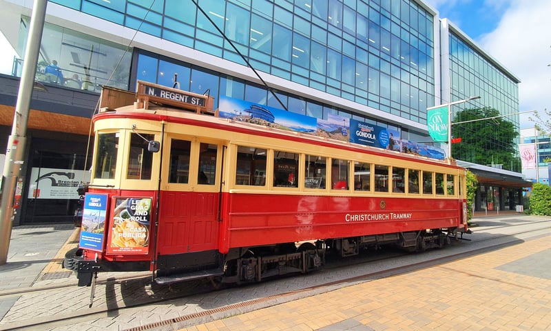 Ride the tram with leisure time in Christchurch, New Zealand (tickets not included).