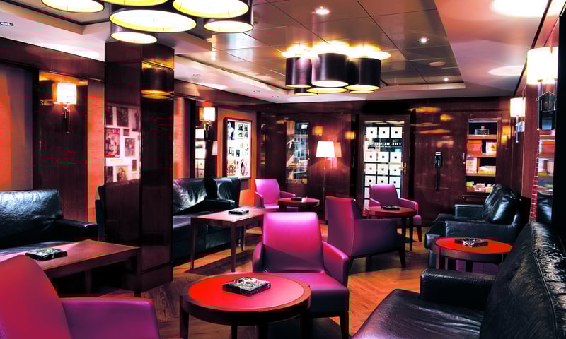 NCL's Norwegian Epic's Public Cigar Lounge.