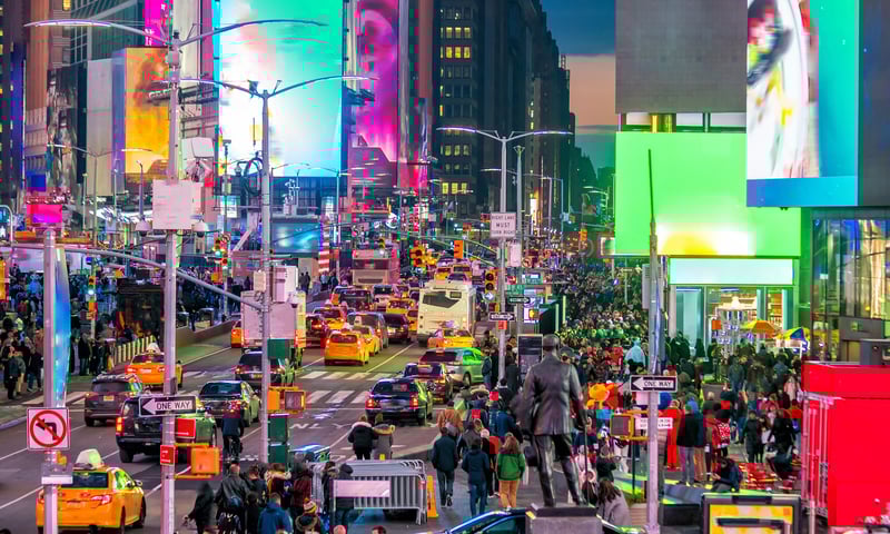 Catch a play or musical production in Broadway, New York (not included).