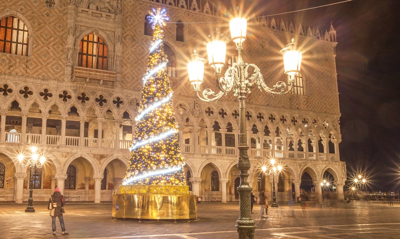 Seek out festive events and decorations with time at leisure in Venice, Italy.