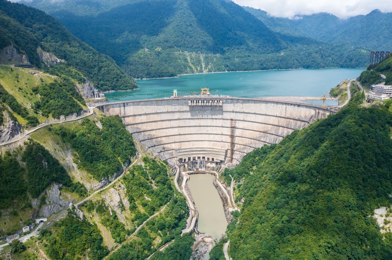 Enguri Dam is the world's second-largest arch dam at 270 metres in height.