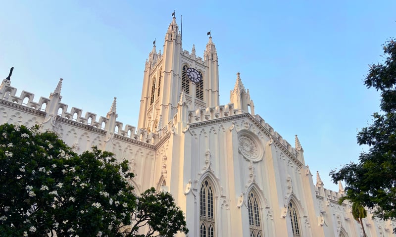 See Gothic Revival architecture at St Paul’s Cathedral in Kolkata, India.
