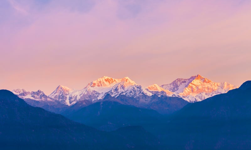 Catch a spectacular sunrise from Tiger Hill in Darjeeling, India.