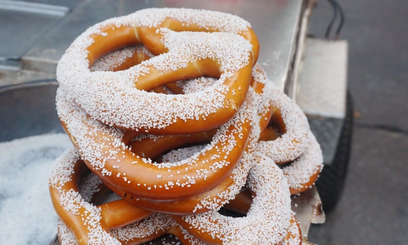 You might like to try a classic salted pretzels from food trucks in the streets of New York.