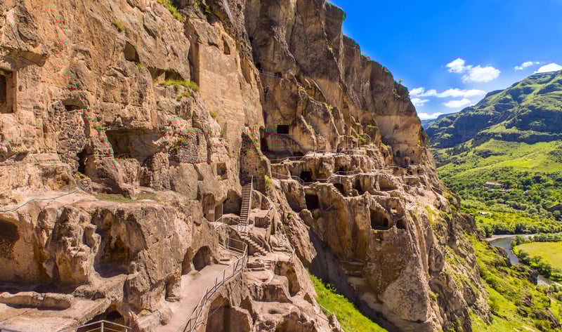 Explore Vardzia, the cave city in Georgia.