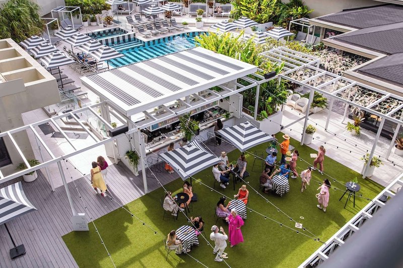 Outdoor banquet area