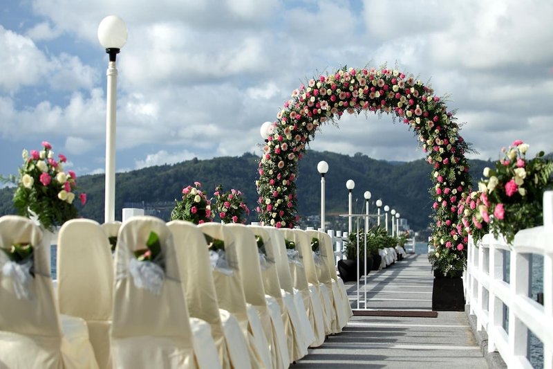 Outdoor wedding area