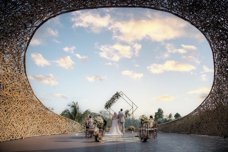 Outdoor wedding area