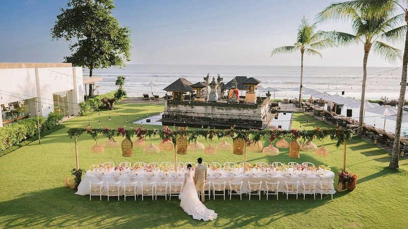 Outdoor wedding area