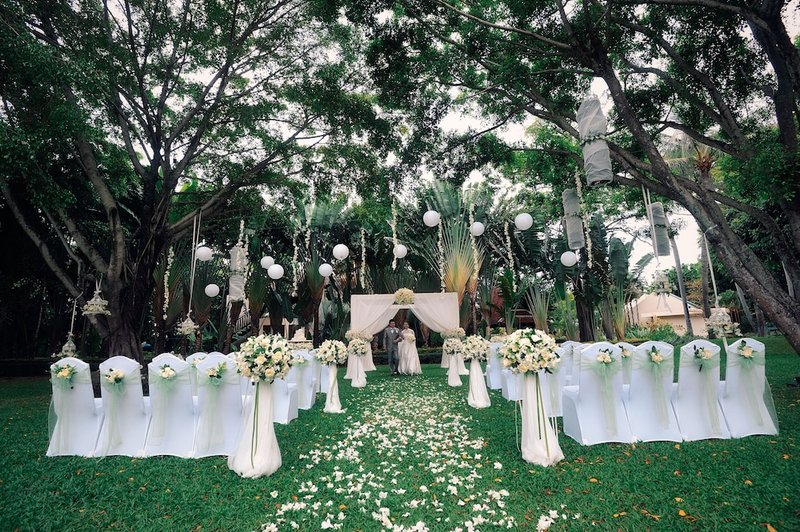 Outdoor wedding area