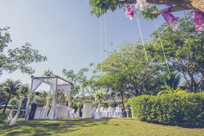 Outdoor wedding area