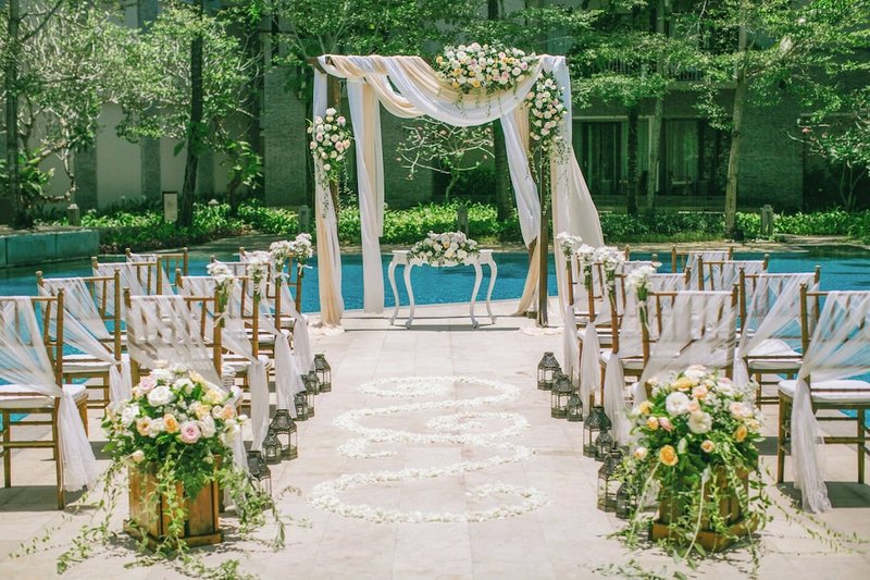 Outdoor wedding area
