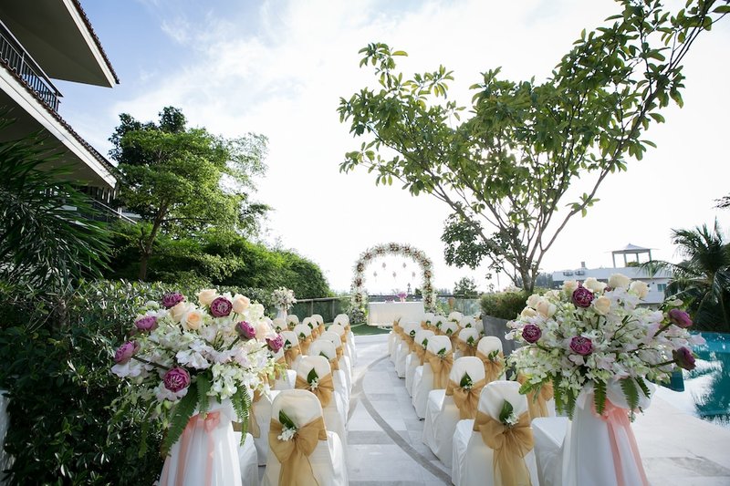 Outdoor wedding area
