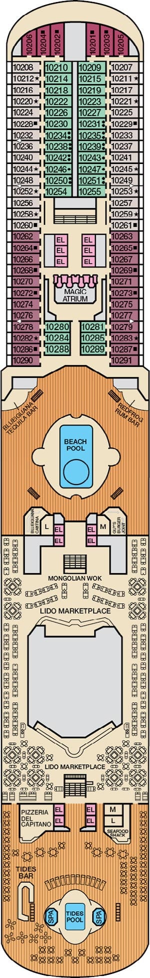 Deck 10 - Lido Plan