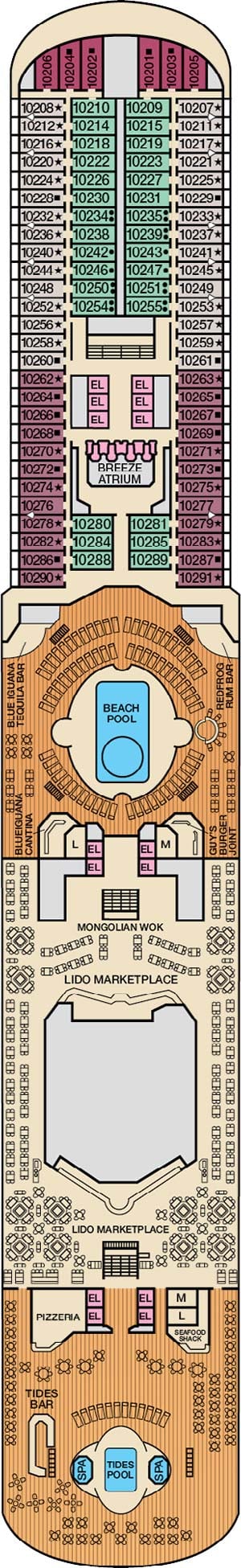 Deck 10 - Lido Plan