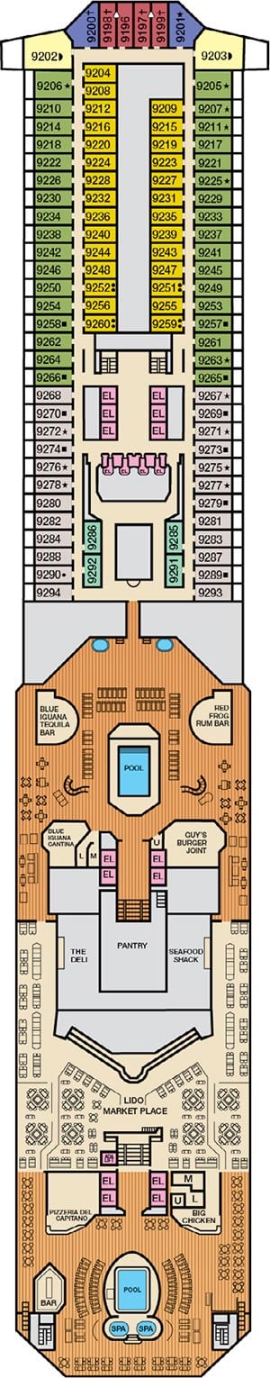 Deck 9 - Lido Plan