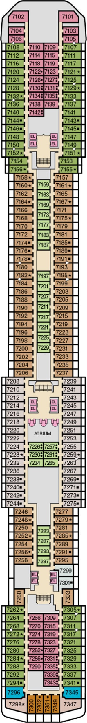 Deck 7 - Verandah Plan