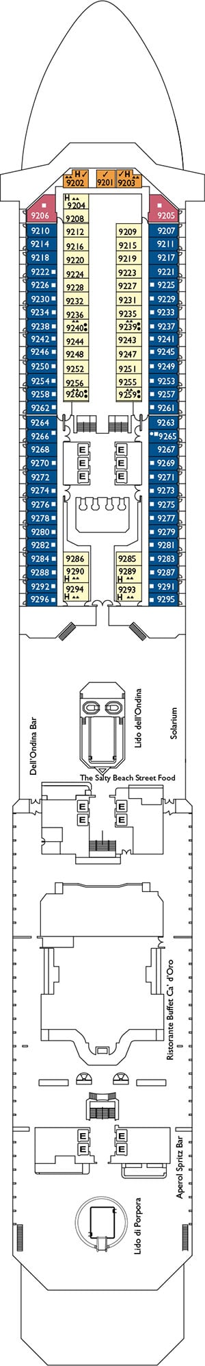 Villa Borghese Deck 9 Plan