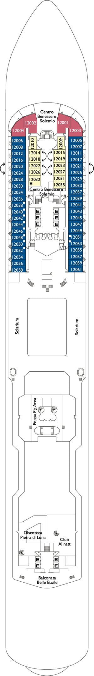 Stella D'Africa Deck 12 Plan
