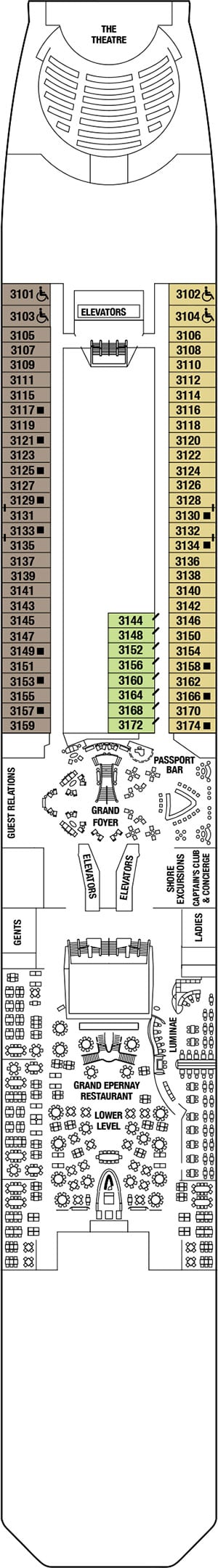 Deck 3 - Plaza Deck Plan