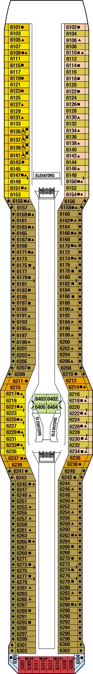 Deck 6 - Continental Deck Plan