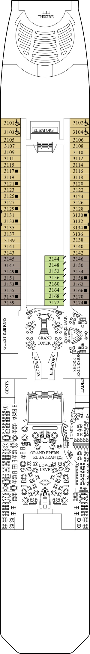 Deck 3 - Plaza Deck Plan