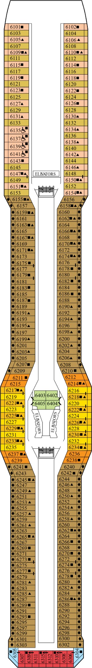 Deck 6 - Continental Deck Plan