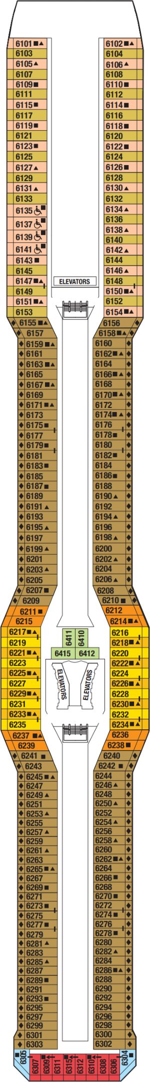 Deck 6 - Continental Deck Plan