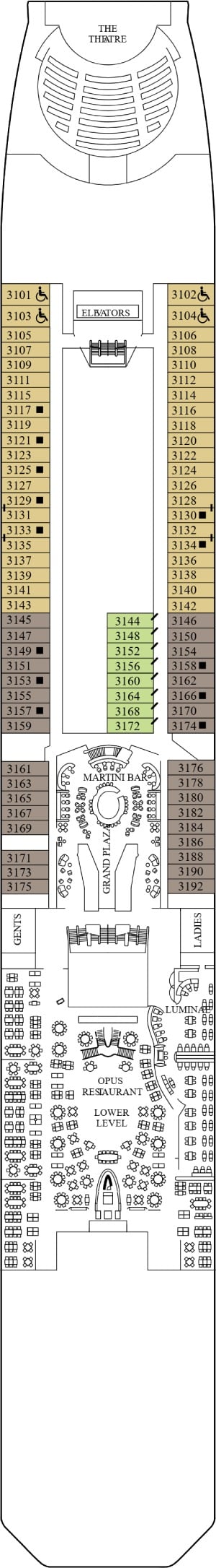 Deck 3 - Plaza Deck Plan