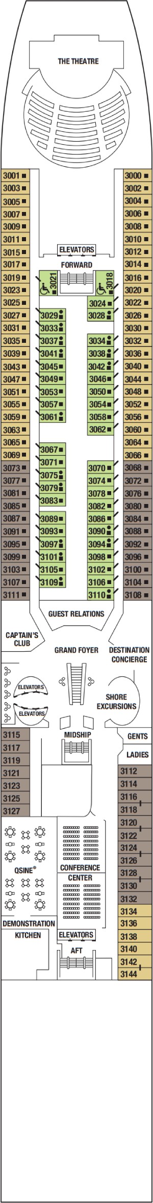 Deck 3 - Plaza Deck Plan