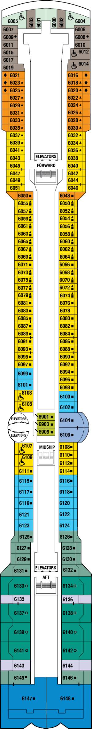 Deck 6 - Penthouse Deck Plan