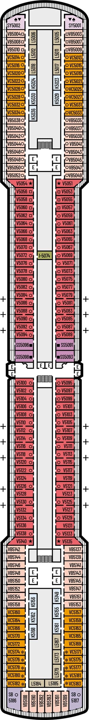 Deck 5 - Verandah Deck Plan
