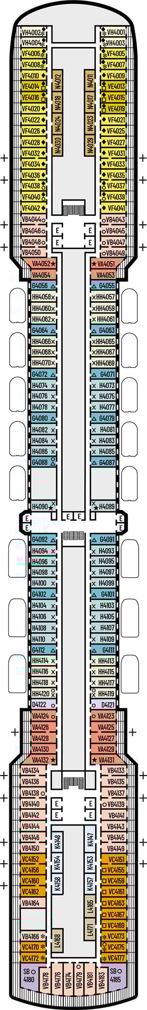 Deck 4 - Upper Prom Deck Plan