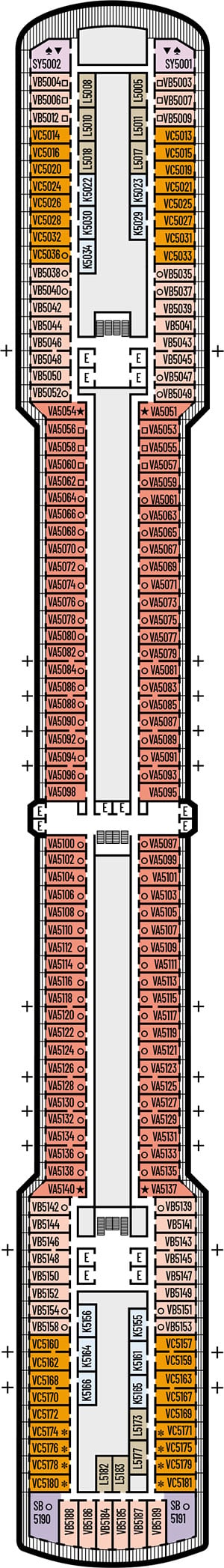 Deck 5 - Verandah Deck Plan