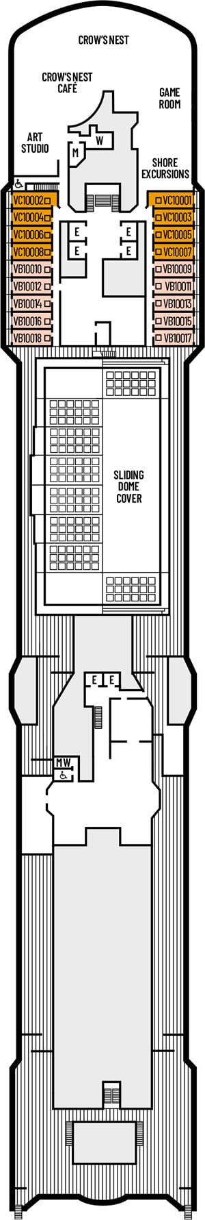 Deck 10 - Observation Deck Plan